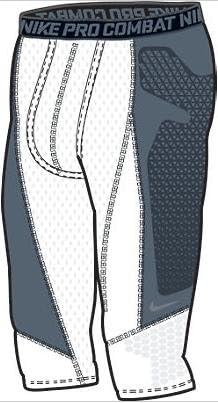 Nike 503837 Pro Combat Hyperstrong 17" Diamond Thief Slider - White/Grey