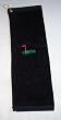 Golf Towel with Pocket Black