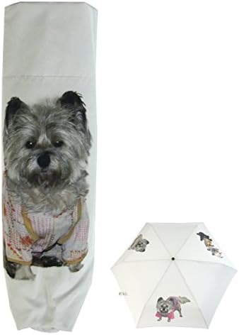 OKAMOTO TOKYO JAPAN Cairn Terrier Folding Umbrella 39inches Light Gray