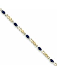 2.8 Carat 14K Gold Diamond and Sapphire Oval Bracelet