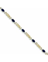 Genuine 14K Yellow Gold Diamond And Sapphire Oval Bracelet 4 Grams Of Gold 100% Satisfaction Guaranteed.