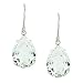 Silver Tone Clear Crystal Large Teardrop Earrings
