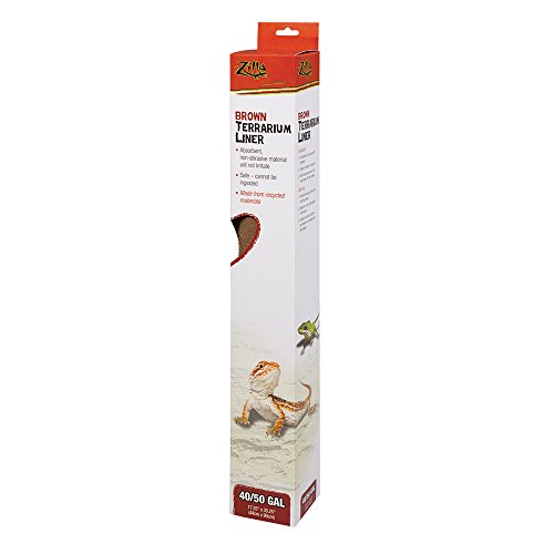 Zilla Reptile Terrarium Bedding Substrate Liner, Brown, 40BR/50G