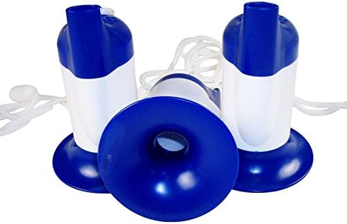 Set of 3 Mini Mega Horn/Noise Makers - LOUD! - For Parties, Sports, Personal Alarm - Blue.