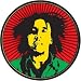 PS6831 Bob Marley, Rastafari, round small vinyl sticker