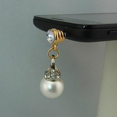 Pearl Auger Hanging Alloy Shape Anti-dust Plug ( Color : White )