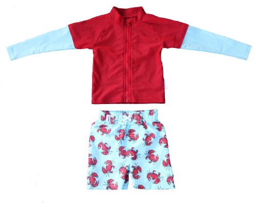 Crabby Pants - UV Sun Protective Rash Guard Swimsuit Set by SwimZip Swimwear