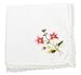Dainty Floral Embroidered Cotton Handkerchief with Lace Trim