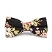 Stylefad Men's Floral Skinny Neck ties and Bowtie Pocket Square 3pcs Set for Gifts Black