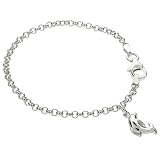 Sterling Silver Kid's Dolphin Charm Bracelet