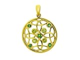9ct Yellow Gold Peridot & Emerald Set Celtic Pendant
