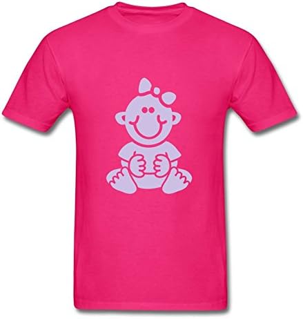 Xx-large Informal Pink Tee For Men Cotton O-neck Baby Girl With Bow