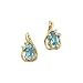 14K Yellow Gold 0.04 ct. Diamond and 6 x 4 MM Oval Shaped Blue Topaz Earrings