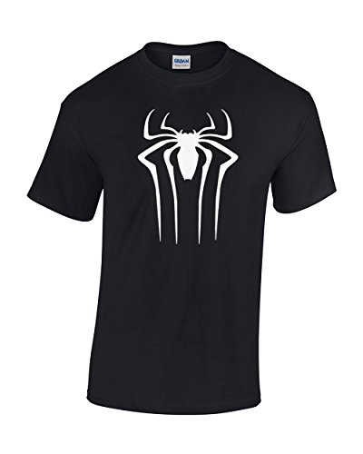 Crazy Bro's Tees Spidey Comic logo - Spider Super Hero Premium Men's T-Shirt (Medium, Black)