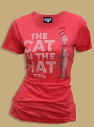 Junk Food Dr. Seuss Cat in the Hat Red Punch Juniors/Ladies T-Shirt Tee
