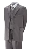 Boys Formal Grey Wedding Suit Included White Shirt & Grey Tie Age 6 month - 15 years