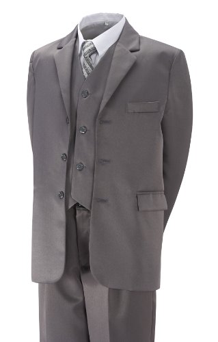 Boys Formal Grey Wedding Suit Included White Shirt & Grey Tie Age 6 month - 15 years