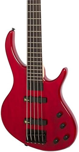 Tobias Toby Deluxe V Electric Bass (5-String) (Transparent Red, with Black Hardware)