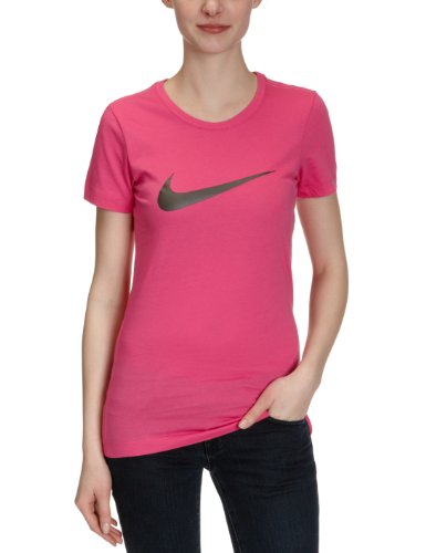 NIKE Damen T-Shirt Good Swoosh Crew, desert pink/dk grey heather, XS, 379394 Preisvergleich