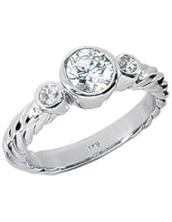 0.60 ct Ladys Round Cut Diamond Fancy Ring in 18 kt White Gold