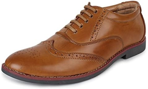 Adreno Men's Synthetic Brogue Formal Shoes 7 UK Tan