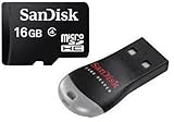 SanDisk 16GB 16G microSD microSDHC SD SDHC Card Class 4 C4 with SD Adapter  ....