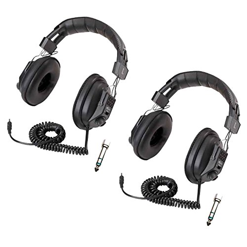 Califone3068AV Pack of 2 Switchable Stereo/Mono Headphone, Black; Padded Headband, Adjustable; Mono/Stereo Switch for Language and Computer Applications
