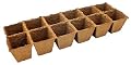 David's Garden Tool Seed Starter Organic DOT Pot Square 3 1/8 Inches Square by 3 1/8 Inches Tall 12 Cells per Strip 2 Strips per Order 24 Total Cells