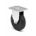 E.R. Wagner Plate Caster, Rigid, Polyolefin Wheel, Plain Bearing, 280 lbs Capacity, 5" Wheel Dia, 1-1/4" Wheel Width, 5-5/8" Mount Height
