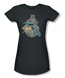 Batgirl Biker Juniors S/S T-shirt in Charcoal by DC Comics
