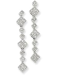 14k White Gold AA Quality Completed Diamond Vintage Earrings