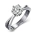 Xiangling Stainless Steel White Cubic Zirconia Eternity Bands Wedding Rings For Her Size 7