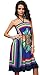 Honeystore Women's Boho Sunflower Print Summer Hawaiian Beach Casual Dress Royal Blue M