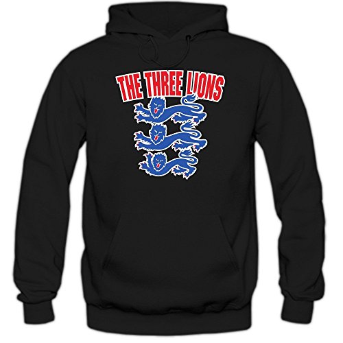 England EM 2016 #4 Hoody | Fußball | Herren | Team GB | Trikot | Nationalmannschaft, Farbe:Schwarz (Black F421);Größe:M