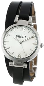 Breda Women's 1629-silver/black Jodie Leather Wrap Around Watch
