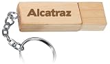 Engraved Wooden USB Flash Drive 8 GB with chain - Engraved name Alcatraz