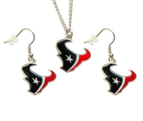 Houston Texans Necklace and Dangle Earring Charm Set NFL