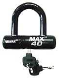 IMAGE OF Trimax MAX40BK Motorcycle Disc U-Lock - Black with Black PVC Shackle