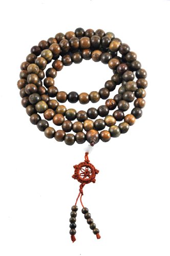 Handmade 12mm Sandalwood Buddha Carving Prayer Beads Necklace / Mala (Jewelry)