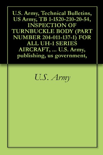 U.S. Army, Technical Bulletins, US Army, TB 1-1520-210-20-54, INSPECTION OF TURNBUCKLE BODY (PART NUMBER 204-011-137-1) FOR ALL UH-1 SERIES AIRCRAFT, military ... U.S. Army, publishing, us government,