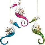 Christmas Glass Seahorse Ornament Set
