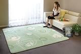 マイクロファイバー使用。ホットカーペットカバー対応ラグ「ミルク　グリーン　１８５ｘ１８５ｃｍ（２帖用）」