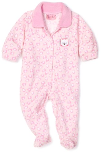 Carters Baby-Girls Newborn Micropolar Fleece Coverall In Leopard Print With Kitty Patch