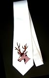 Party Decoration Necktie with head, deer, rack, brown, antlers