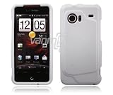 White Hard 2-Pc "Rubber Feel" Case for HTC Droid Incredible (Verizon)