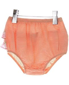 Baby Lulu Birds Organic Orange Stripe Diaper Cover 3m