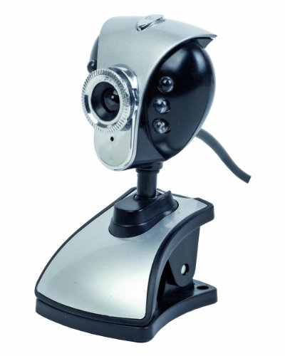 Gembird CAM0360U-1 Webcam (640 x 480 pixel, USB 2.0, Mikrofon, 0,3 Megapixel) schwarz/silber