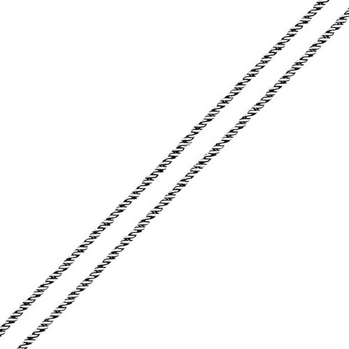Bling Jewelry 1mm Oxidized Sterling Silver Bali Style Rope Chain