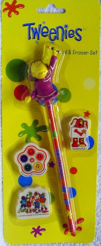 Childrens Toyshop  Toys : Tweenies Pencil & Eraser Set - Fizz topper, Pencil & 3 Erasers