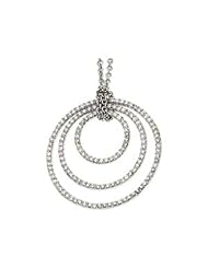 3/4 ct tw Concentric Circles Diamond Necklace in 14k White Gold